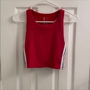 Mondetta Ribbed Red Workout Crop Top
